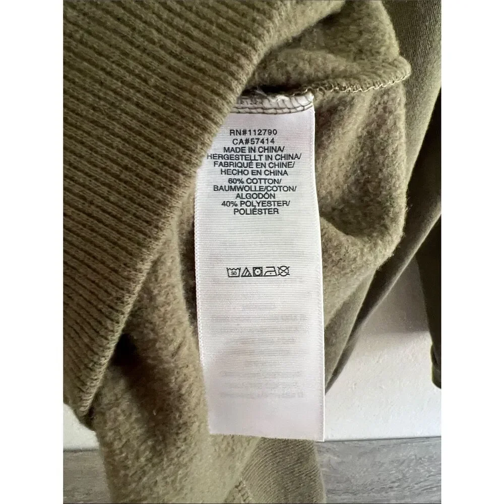 True Religion Mens TR Logo Crewneck Sweatshirt Green Pullover Fleece Casual L
